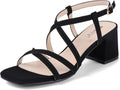 Strappy Chunky Block Square Toe Heels - Stable Low 2.25in Heel