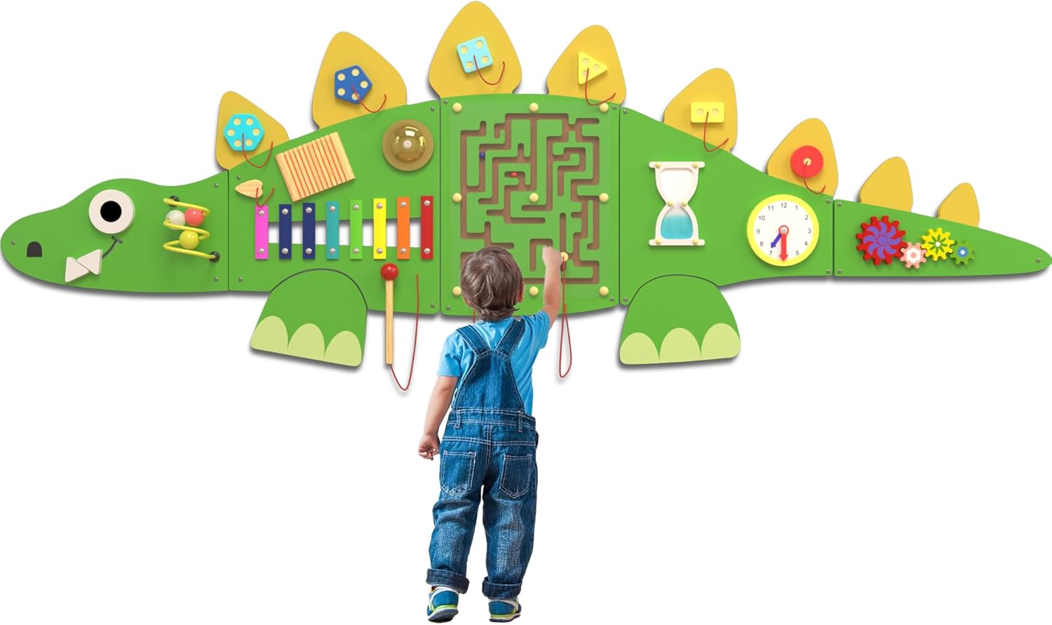 60in Stegosaurus Montessori Busy Board for Interactive Learning