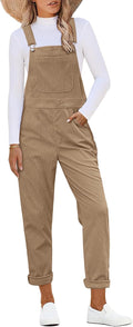 Corduroy Overalls for Women Adjustable Strap Bib Jumpsuit - Tapered