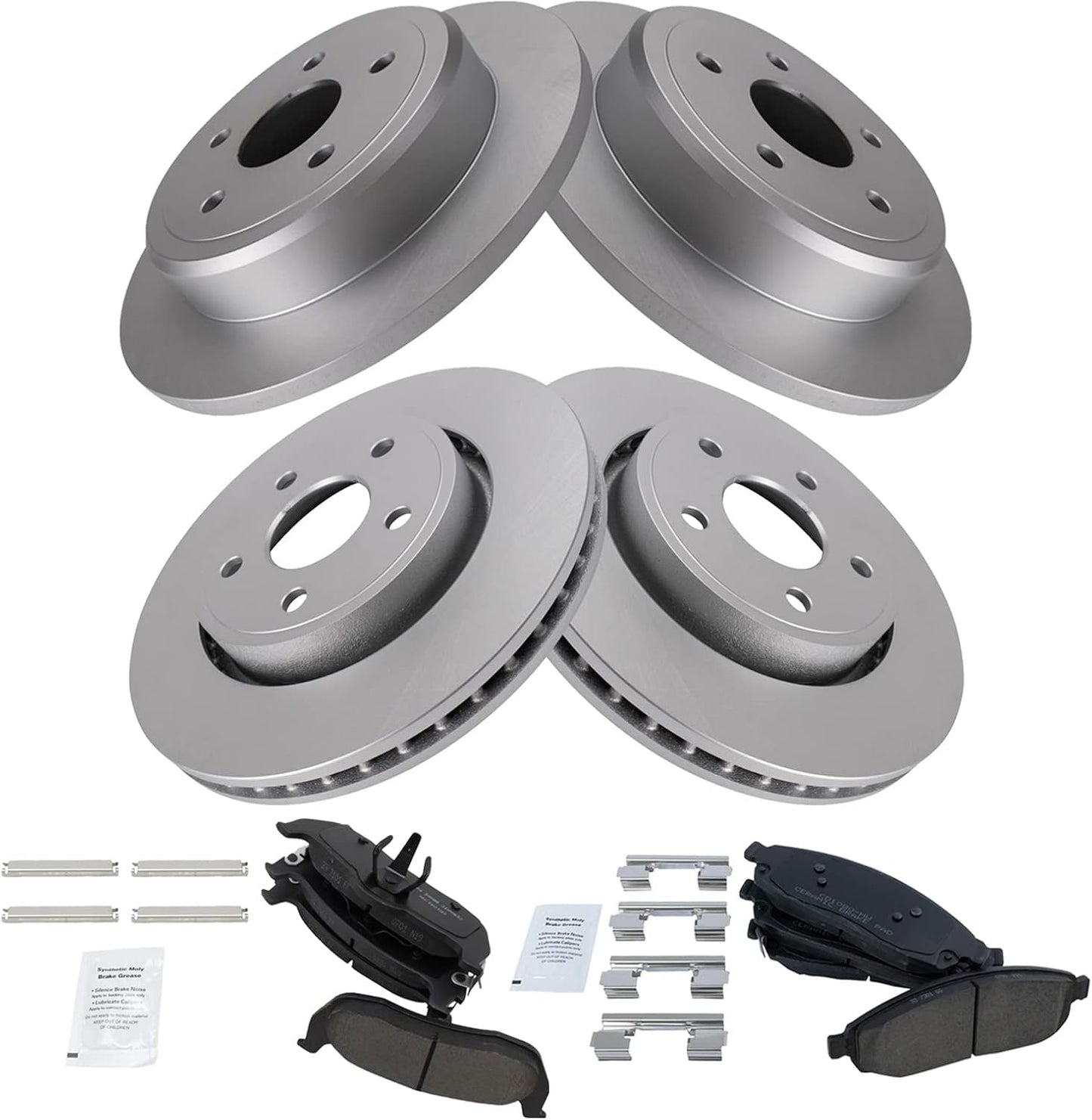 TRQ Brake Pad & Rotor Kit for 2006-2010 Jeep Commander