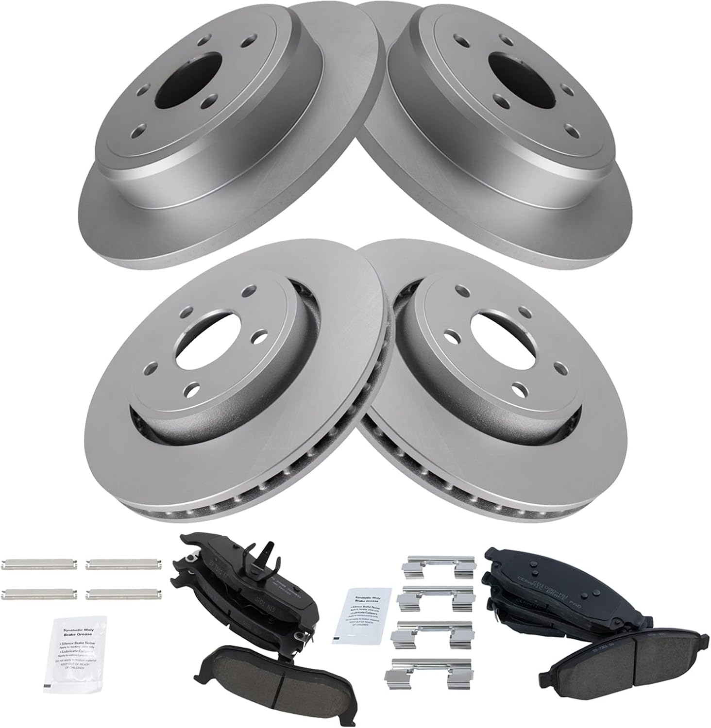 TRQ Brake Pad & Rotor Kit for 2006-2010 Jeep Commander