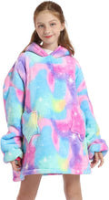 Wearable Blanket Hoodie for Kids 4-12YR Oversized Hooded Blanket