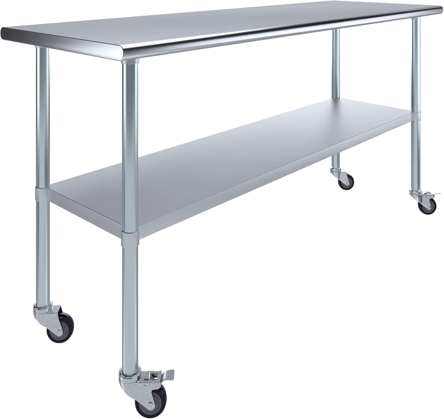 AmGood Stainless Steel Work Table with Wheels for Versatile Use