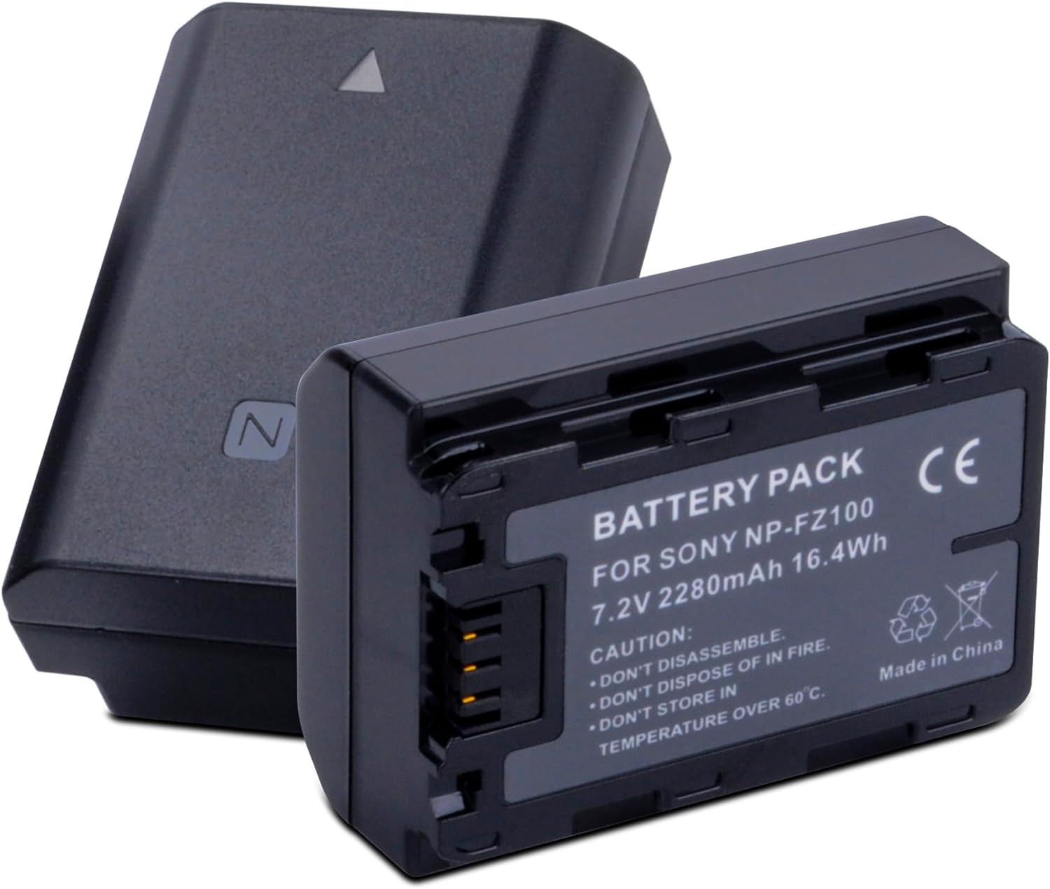 2-Pack NP-FZ100 Battery Replacement for Sony Cameras - 2280mAh
