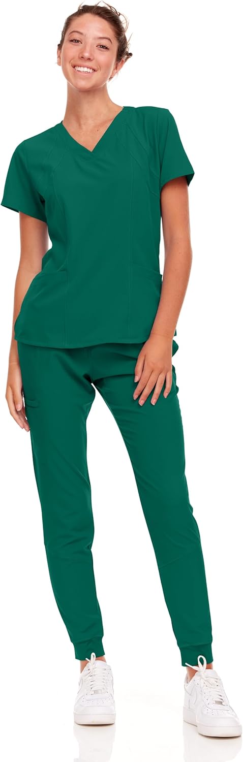 Natural Uniforms Womens Cool Stretch Jogger Scrub Set for Comfort