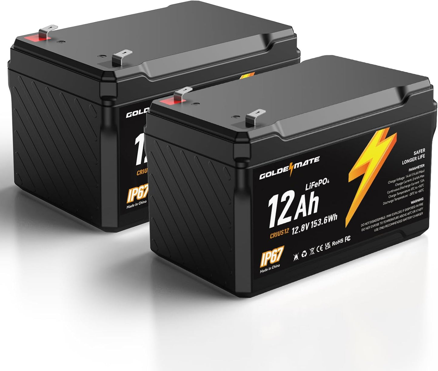 12V 12Ah LiFePO4 Lithium Battery for Power Wheels & More