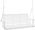 Wooden Porch Swing 5.5FT with Cup Holders - Heavy Duty 880lb Capacity