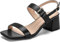 Women's Block Chunky Heeled Sandals Wide Feet Friendly - Comfortable