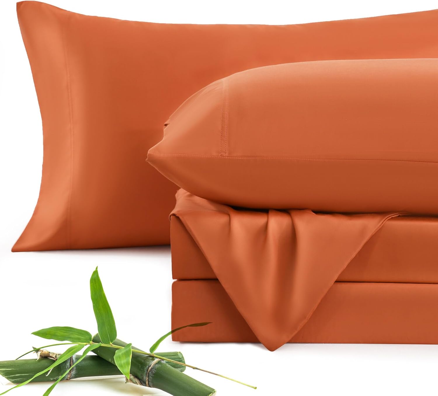 JSD Bamboo Sheet Set Full - Burnt Orange Cooling Sheets