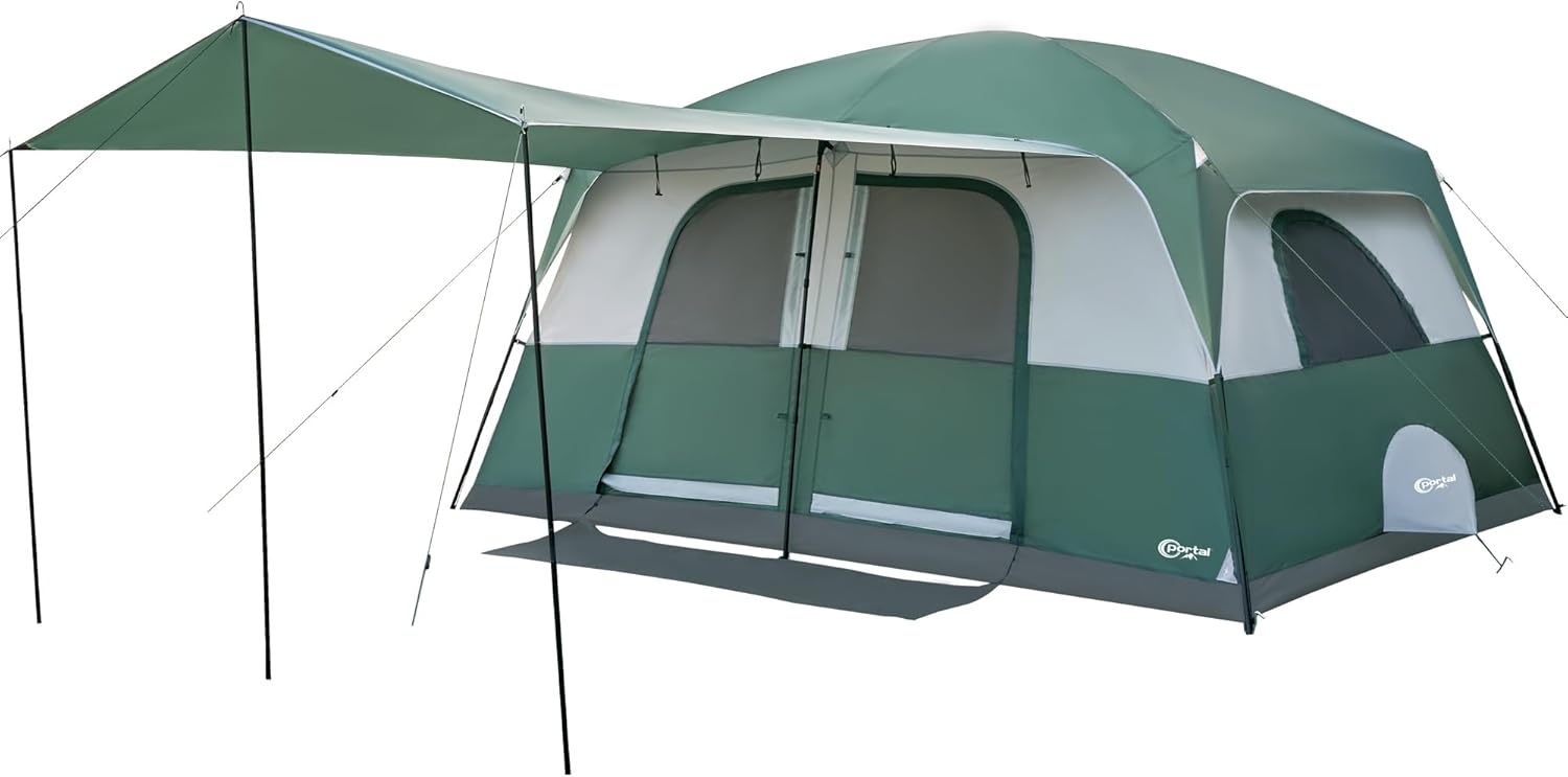 PORTAL 8 Person Family Camping Tent with Porch for Outdoor Fun