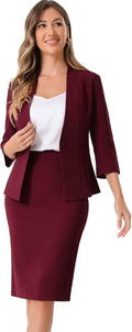 Allegra K Business Skirt Suit Set for Women - Polished Office Suits
