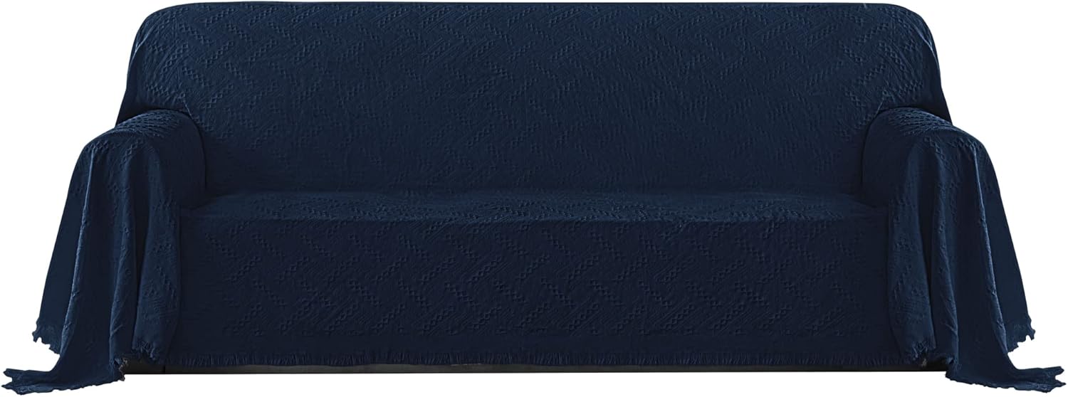 PureFit Geometric Jacquard Throw Sofa Cover for 3 Cushion Couch