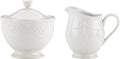 Lenox French Perle Sugar and Creamer Set - Classic Stoneware Elegance