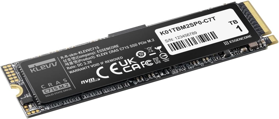High Speed KLEVV 512GB NVMe M.2 SSD - Up to 3200MB/s