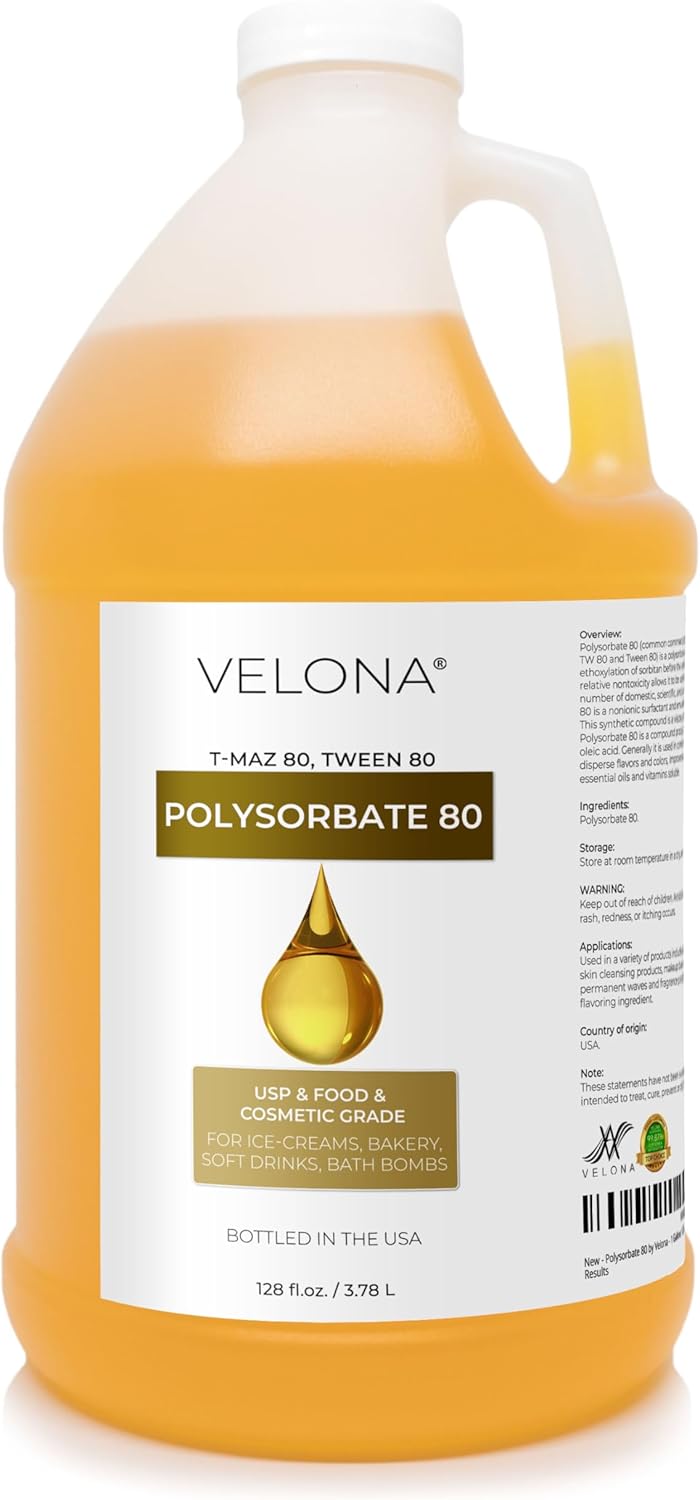 Polysorbate 80 Solubilizer for Food and Cosmetic Use - 1 Gallon