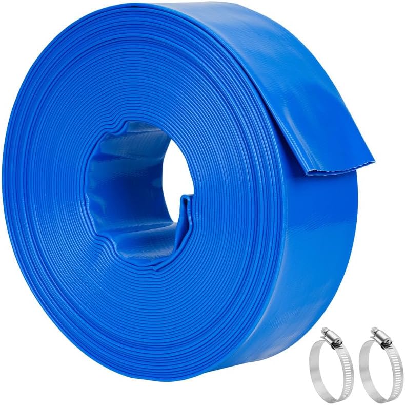 2.5 IN x 100 FT Heavy Duty Pool Backwash Hose for Drainage