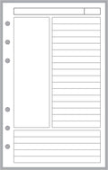 Compact Size Notes Insert for Cornell Notetaking System - 4.25 x