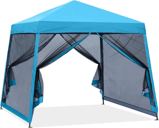 10x10 Pop Up Canopy Tent with Screen Netting for Outdoor Use
