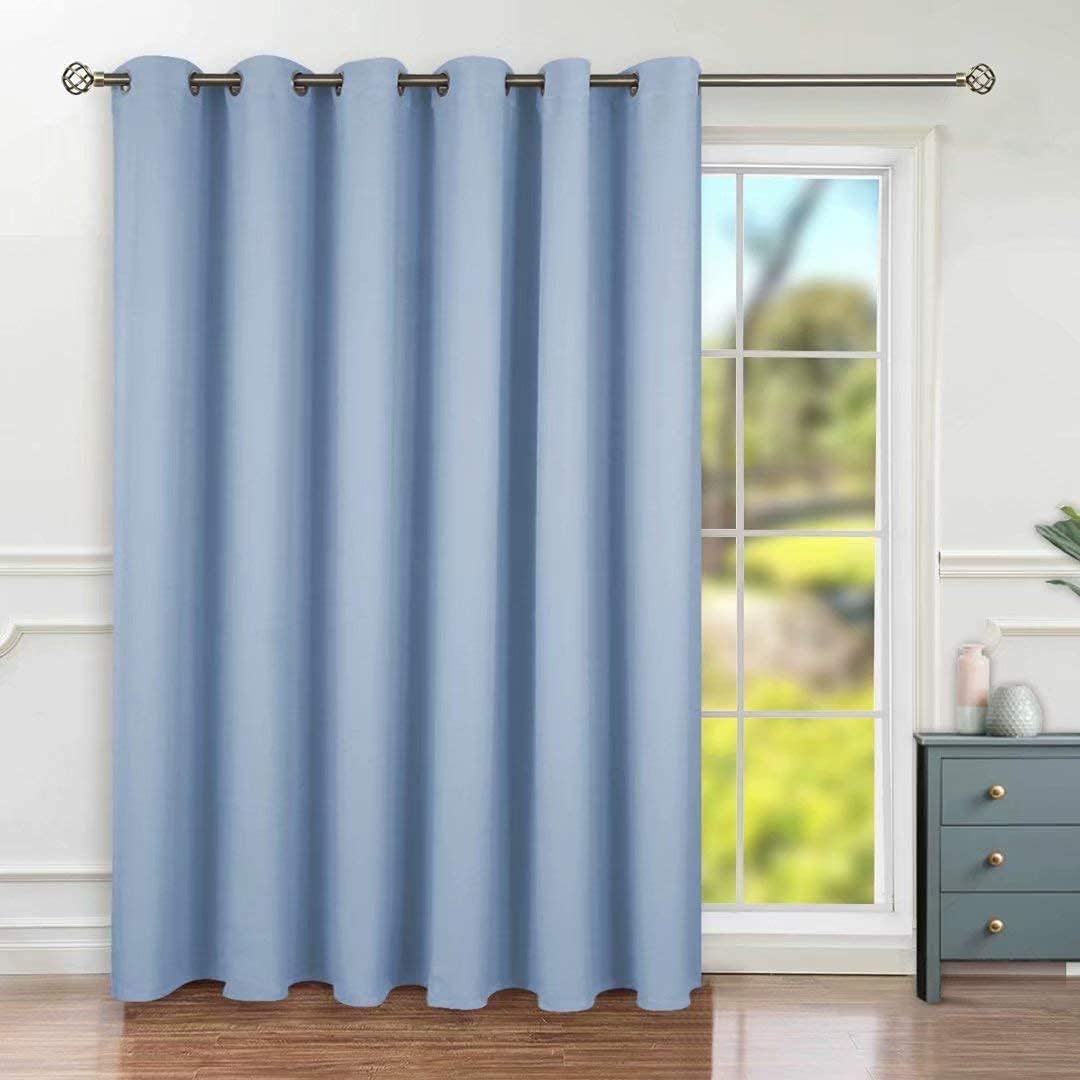 BGment Fashion Sliding Door Curtain - Spa Blue Room Darkening Panel