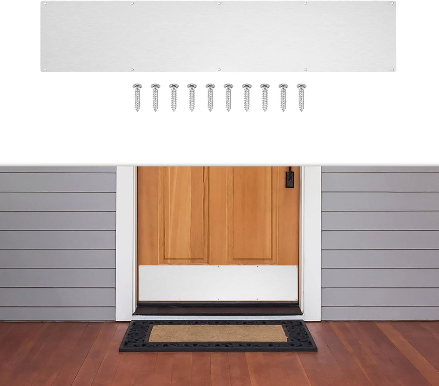 1 Pcs Door Kick Plates for Protection and Decor - 10 x 30 in