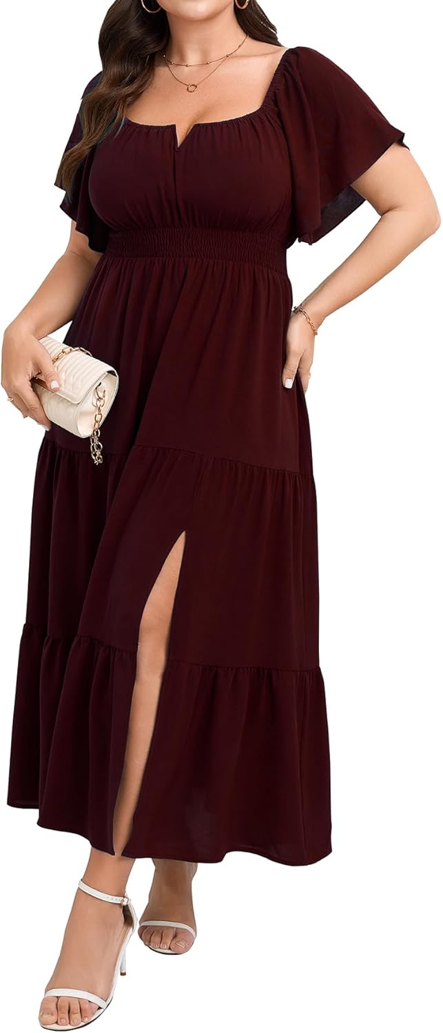 SCOMCHIC Plus Size Maxi Dress for Formal and Casual Occasions