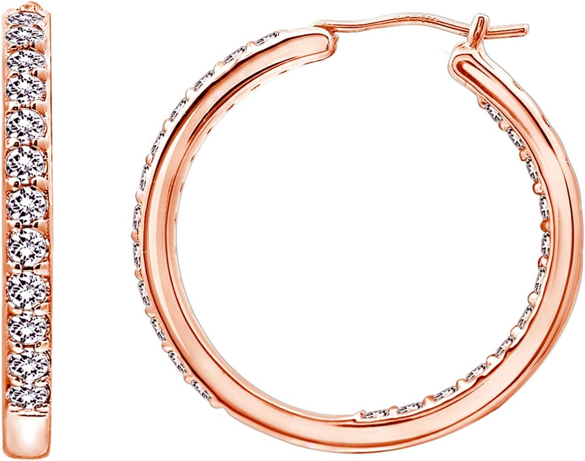 Elegant Inside-Out Hoop Earrings with Zirconia for Every Occasion