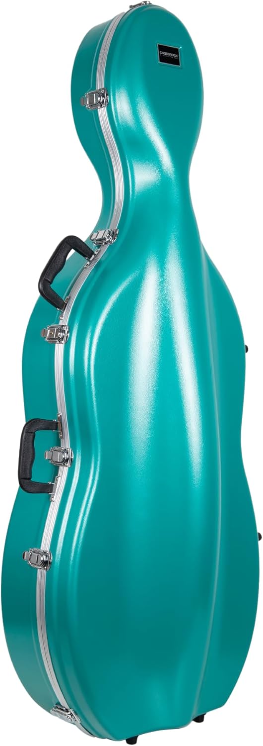 Crossrock ABS Cello Case with Wheels and Elegant Velvet Interior