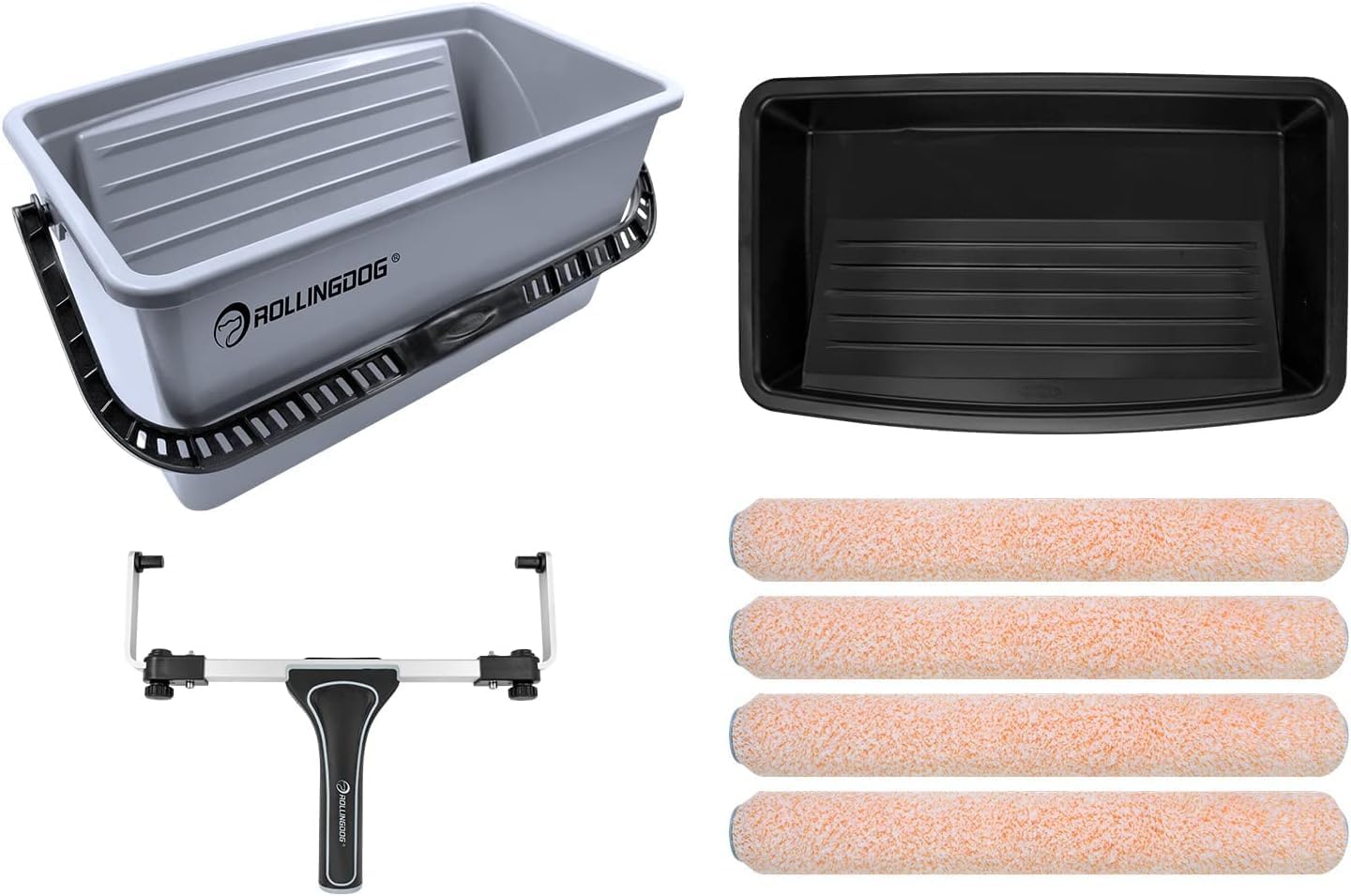 ROLLINGDOG 7PC 18 Inch Paint Roller Kit for Effortless Painting