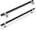12-5/8 in Cabinet Pulls 6 Pack Matte Black & Polished Chrome - Solid
