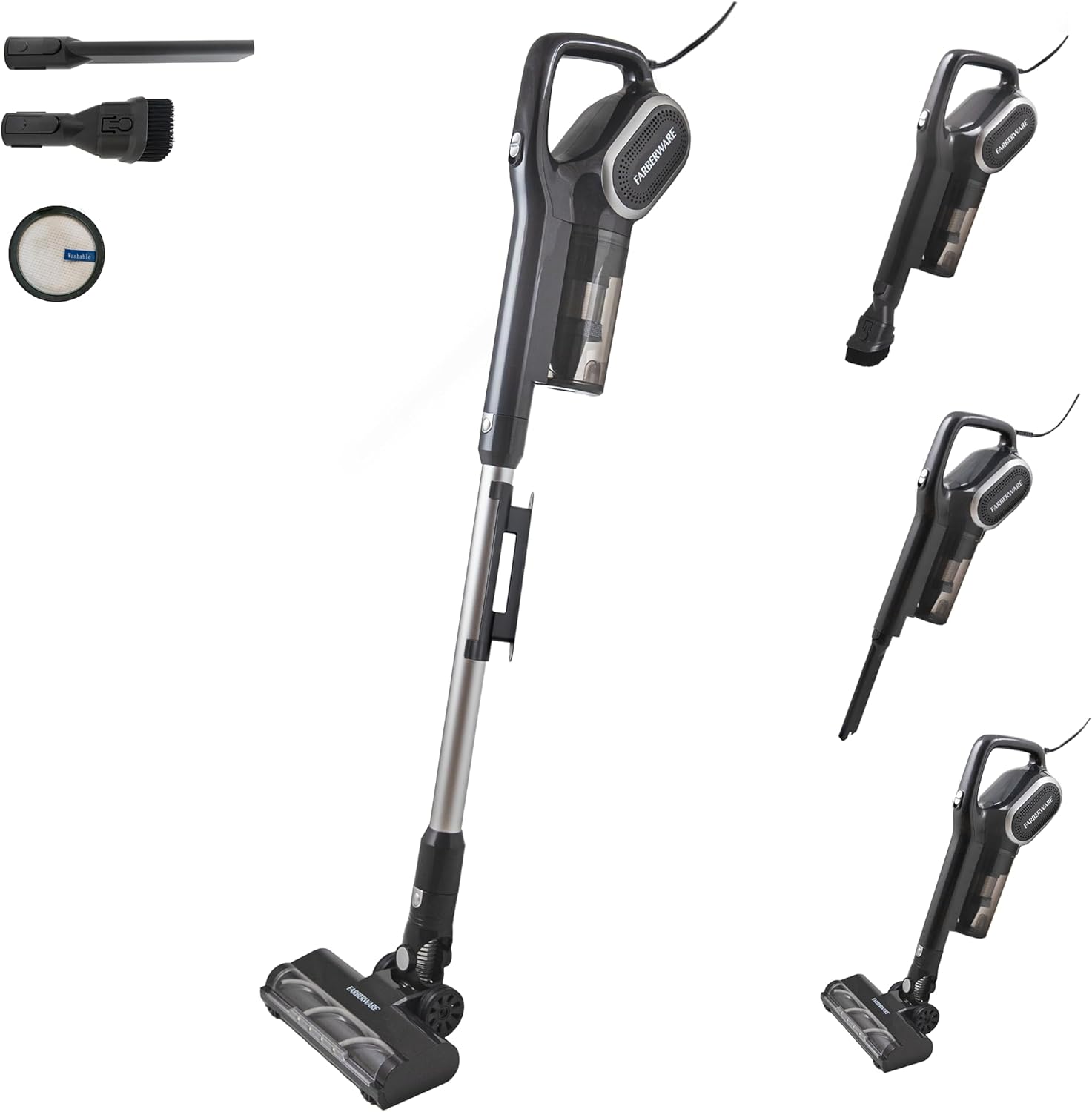 Farberware Stick Vacuum: Powerful Suction & Lighted Brush