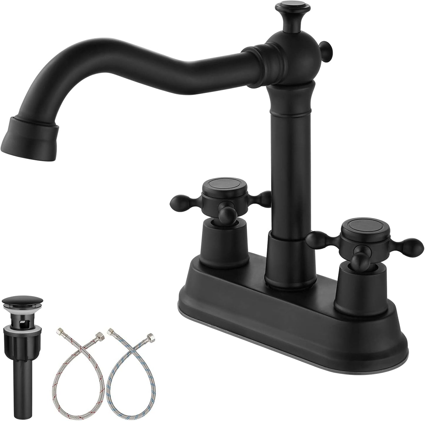 Vintage 4 Inch Centerset Bathroom Sink Faucet with 2 Handles