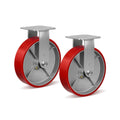 8in x 2in Heavy Duty Casters Industrial Plate Casters - High Load