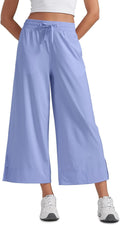 Lightweight Wide Leg Cropped Pants for Women 25in Inseam - Summer