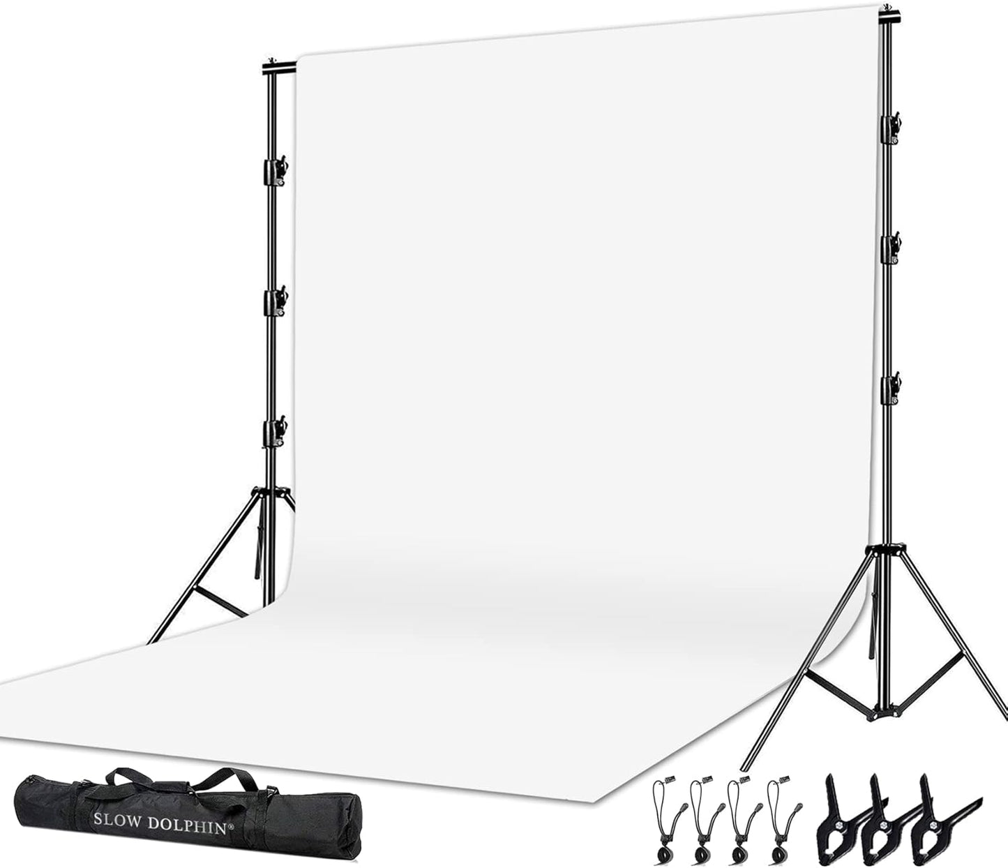 SLOW DOLPHIN 10x12ft Cotton Muslin Backdrop with Stand Kit