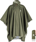 Anyoo Hooded Rain Poncho for Adults - Lightweight Waterproof