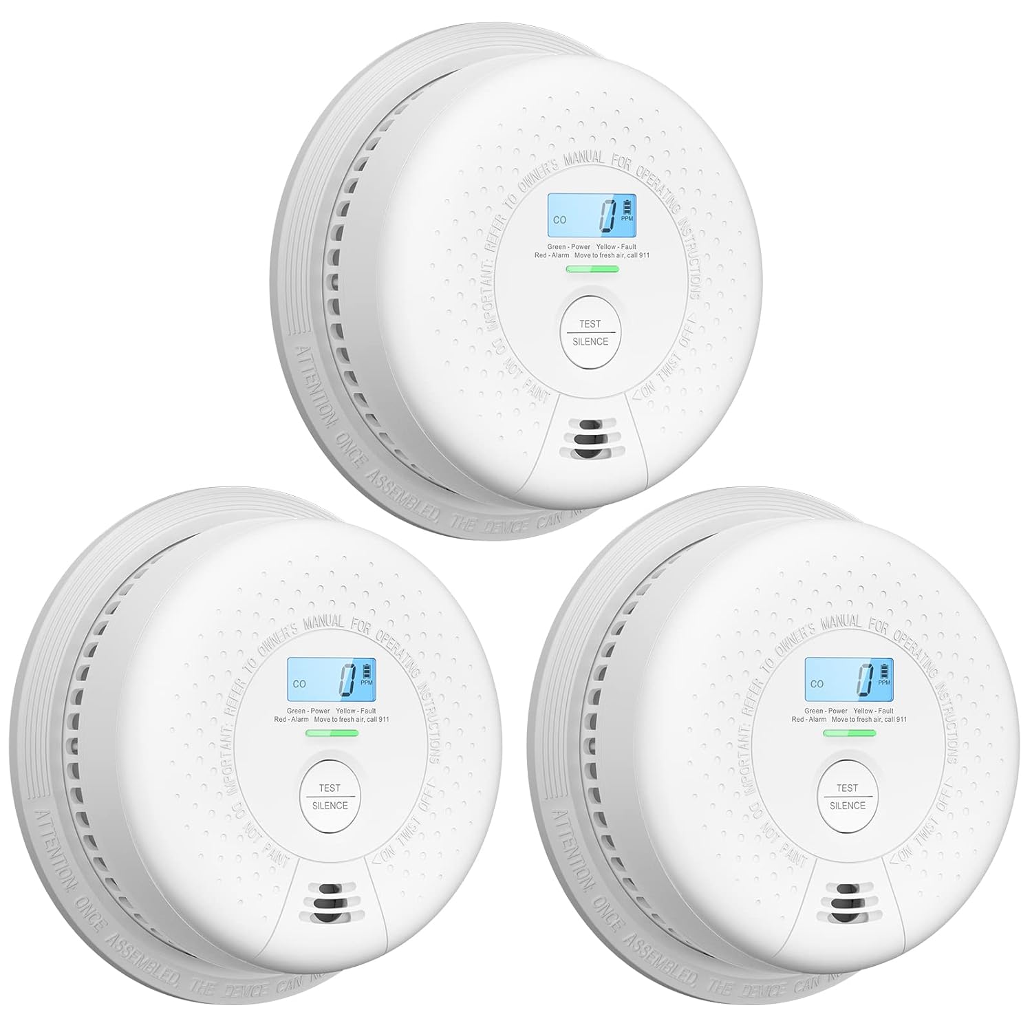 X-Sense Smoke Detector Carbon Monoxide Detector Combo 3-Pack