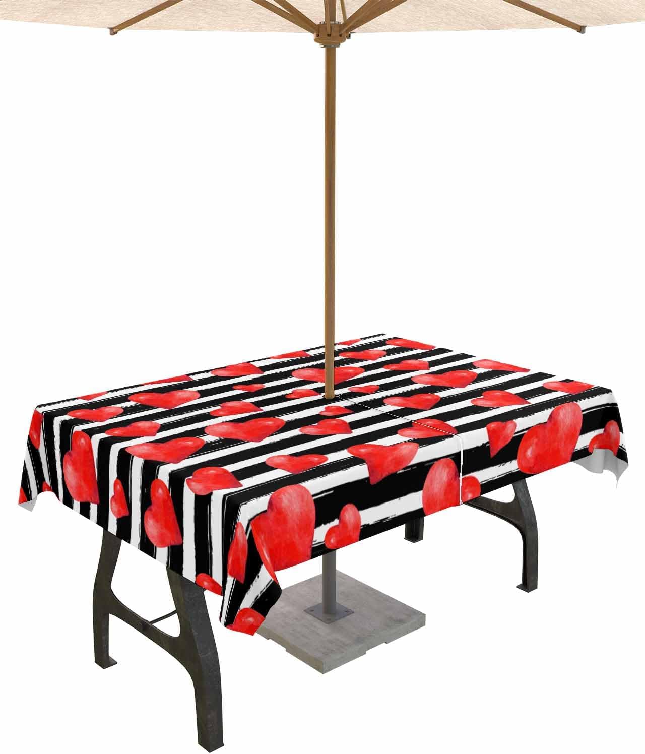 Waterproof Red Love Heart Tablecloth 60x102in - Ruian Store