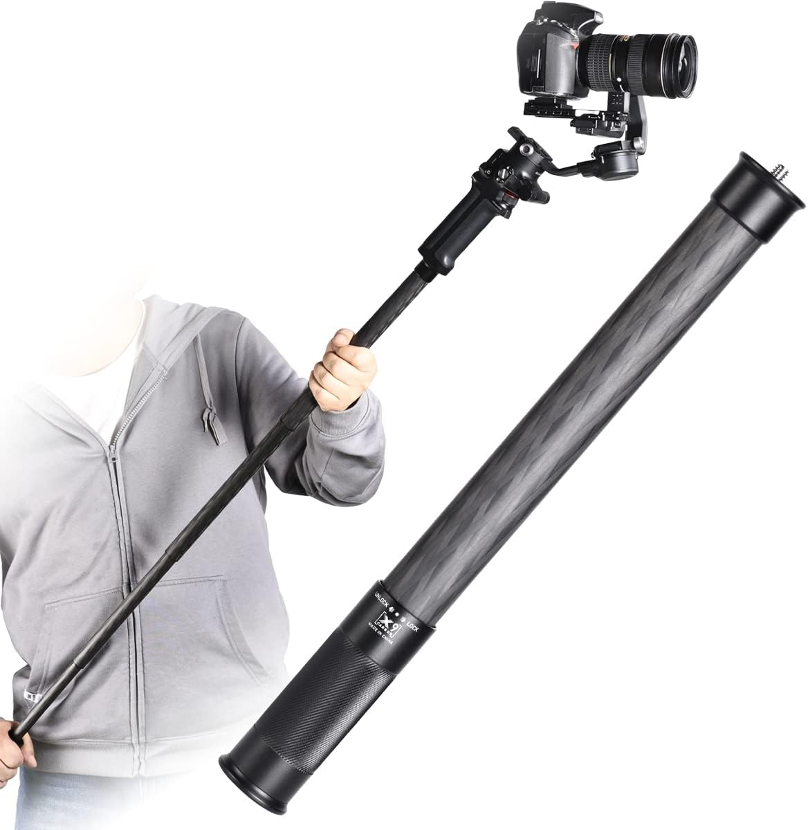 Carbon Fiber Extension Pole for Photography & Videography Needs