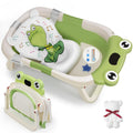 Collapsible Baby Bathtub with Towel and Cushion - Foldable Travel Bath