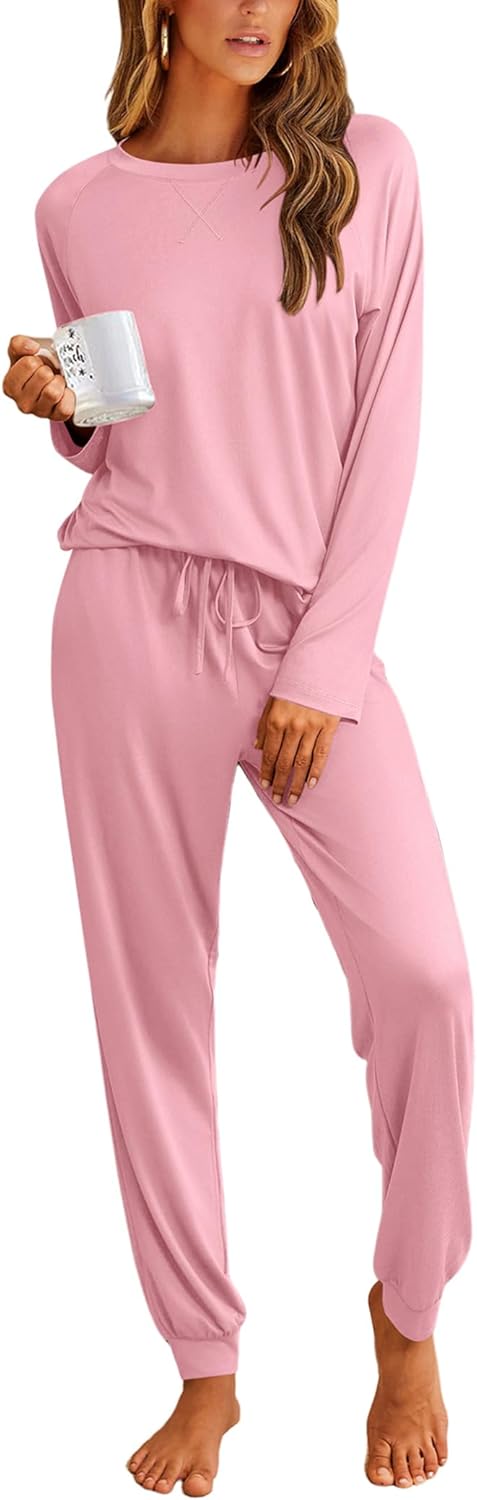 Ekouaer Pajamas Womens Long Sleeve Pj Set for Cozy Comfort