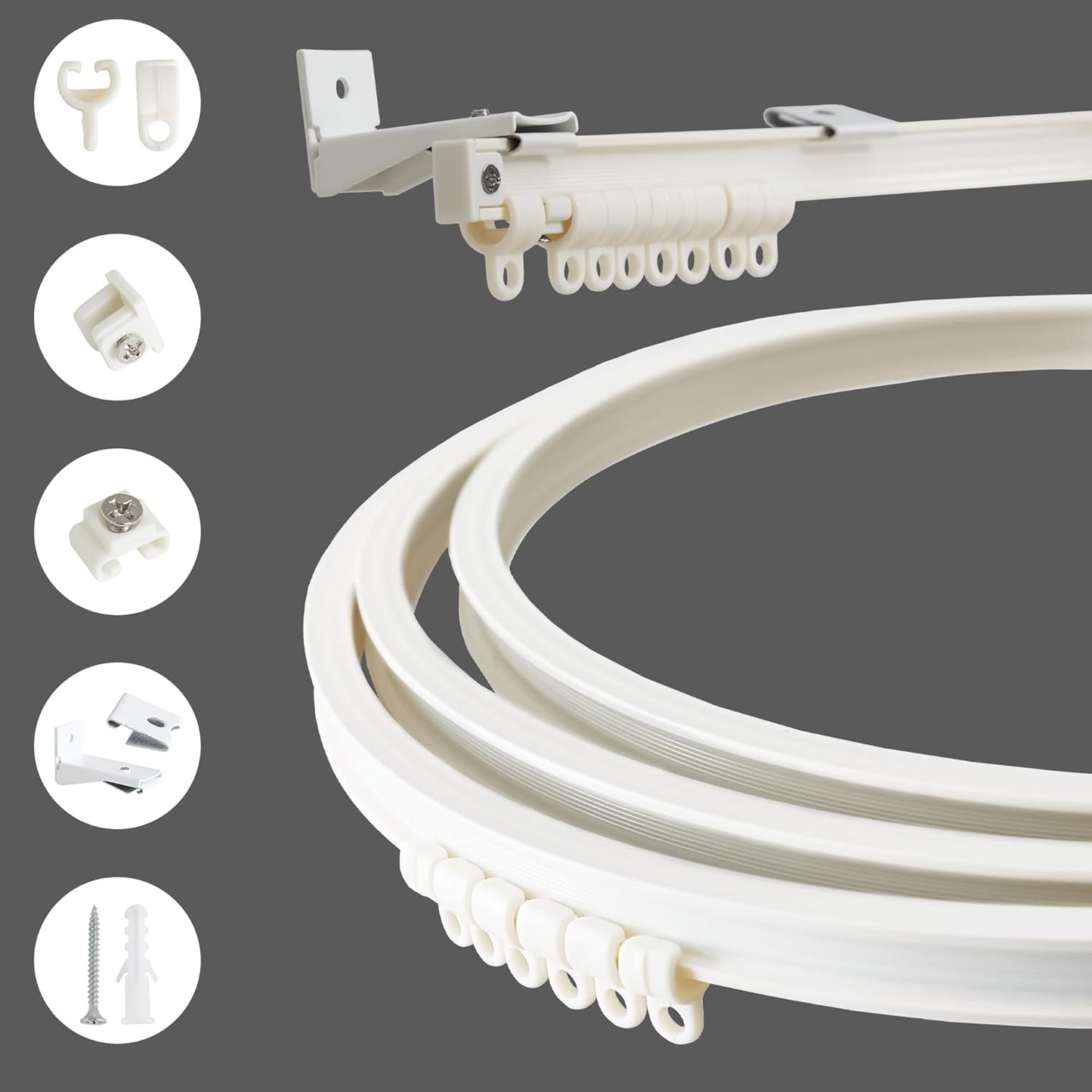 Flexible Silent Curtain Track - Effortless Gliding - 8.3FT