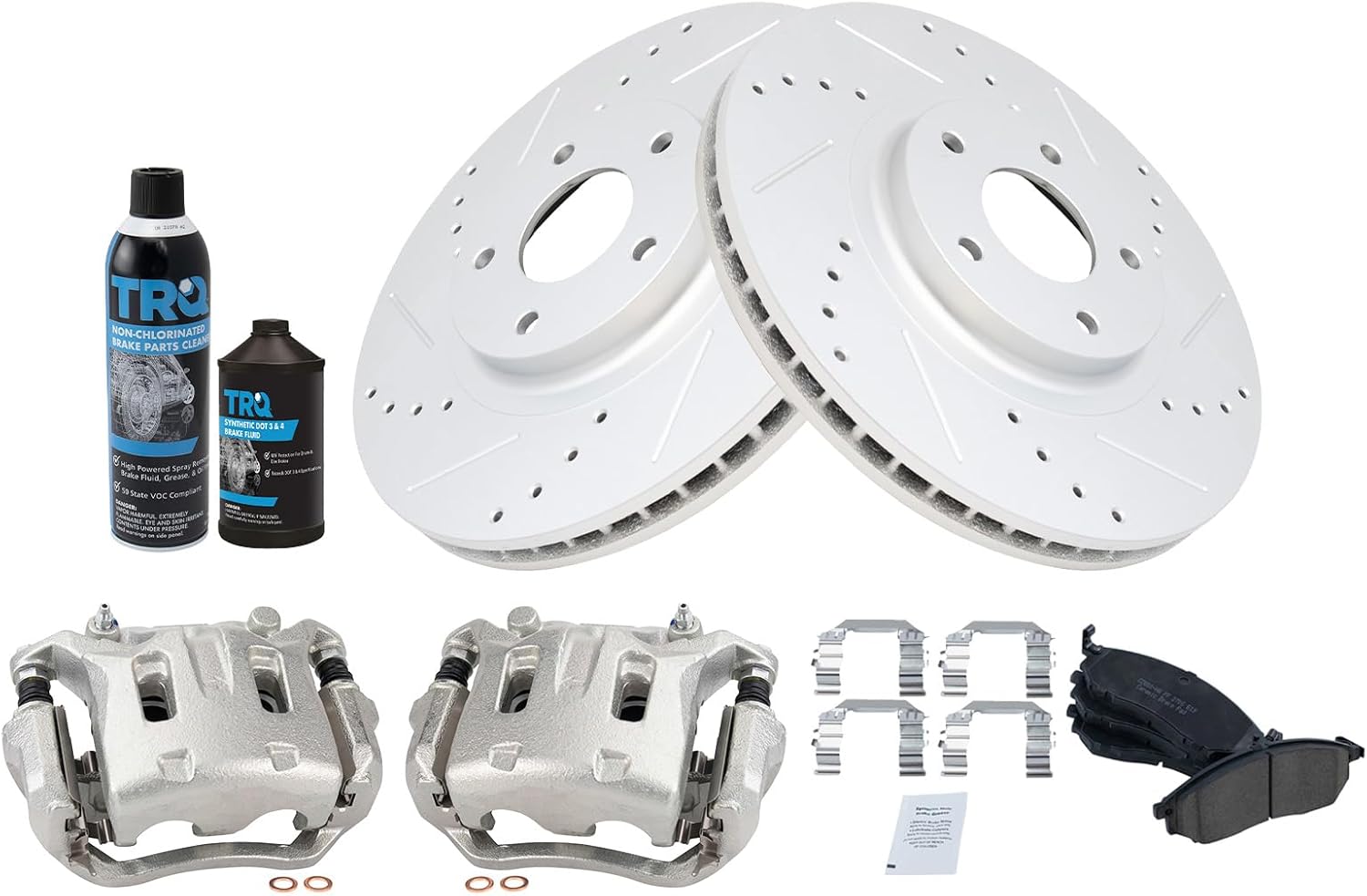 TRQ Front Brake Pad & Rotor Kit for INFINITI and Nissan Models