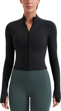 CRZ YOGA Womens Butterluxe Full Zip Cropped Workout (Style C226)