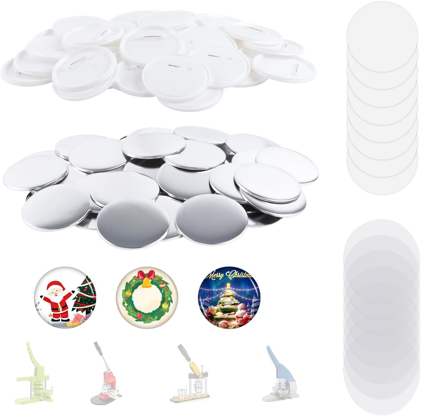 100 Sets 75mm Button Making Supplies for Creative Projects