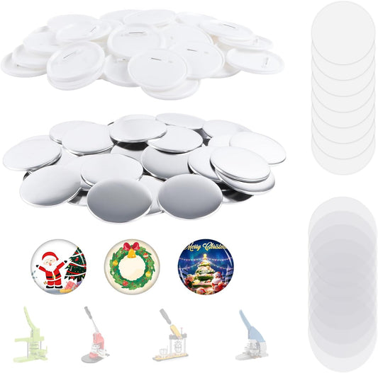 100 Sets 75mm Button Making Supplies for Creative Projects