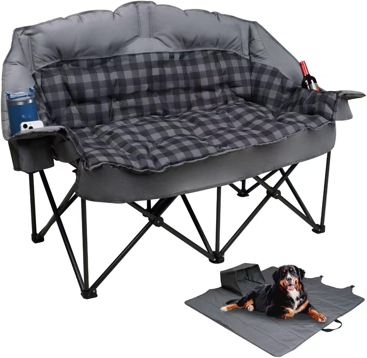 Double Camping Chair for Couples - Oversized Loveseat Comfort