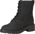 Women's Rubberized Combat Boot with Chunky Outsole - Elastic Gusset