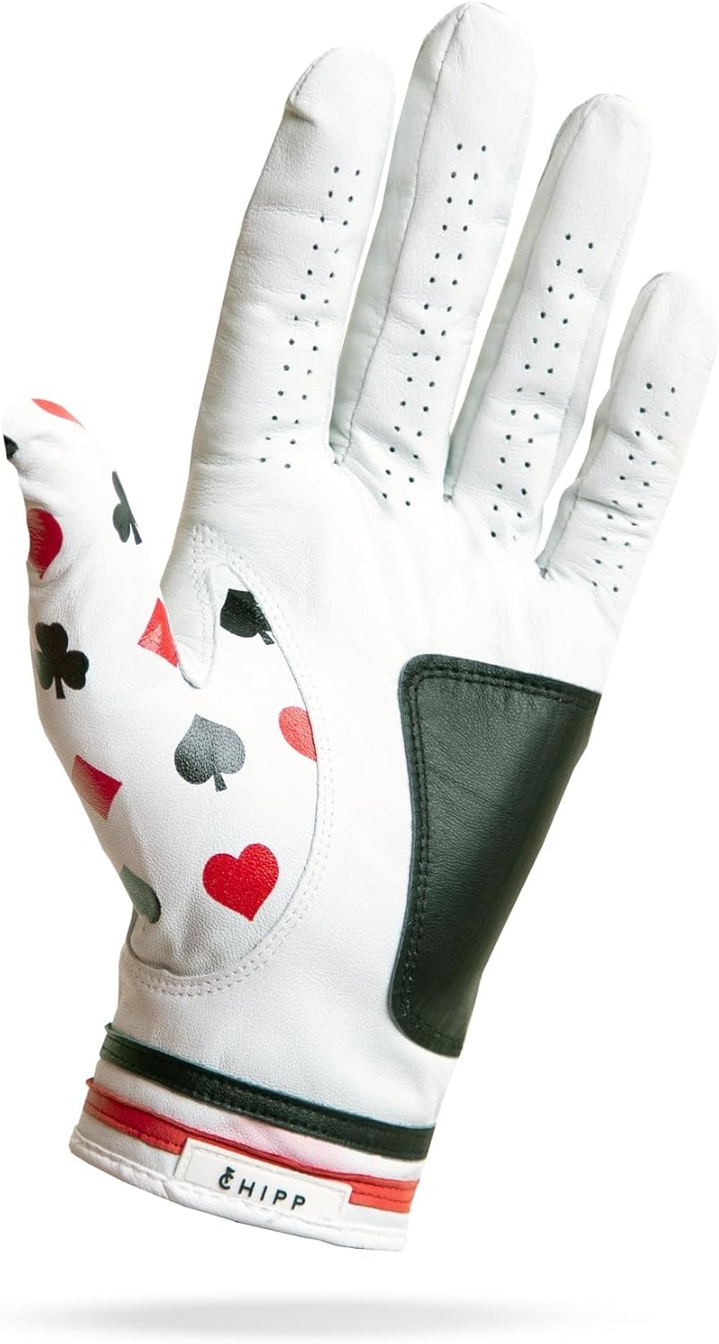 Texas Hole'em Poker Golf Glove | Premium Cabretta Leather | Supportive Palm Pad