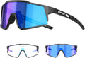 Photochromic Cycling Glasses for Men Women - Clear to Blue MTB