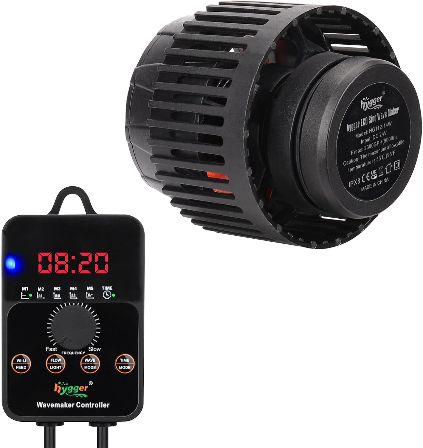 hygger Adjustable Flow Aquarium Wave Maker for 20-100 Gallon Tanks